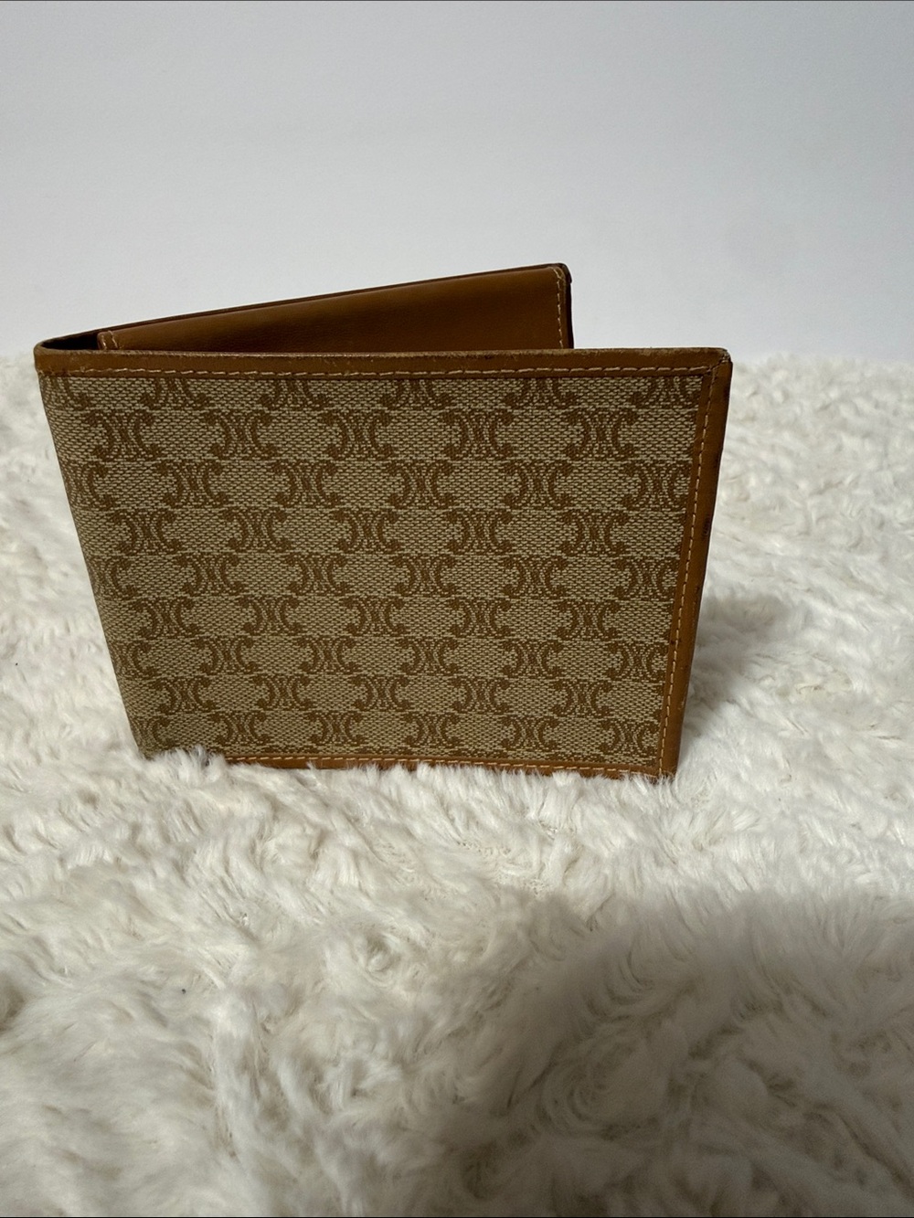 Celine Tan Monogram Canvas Men's Bifold Wallet